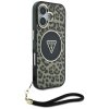 Etui Guess HC IML Leopard Triangle Cord  Strap do iPhone 16 MagSafe brązowy
